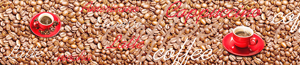 Скинали для кухни - кофе, coffee, зерна кофе, кофейные зерна, кофейный, красная чашка, чашки, кружки, кружка, espresso, latte, надписи
