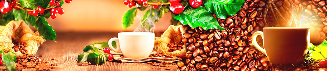 Скинали для кухни - ягоды, кофе, зерна кофе, кофейные зерна, кофейный, чашка, чашки, кружки, кружка, мешок, листья, аромат, дерево