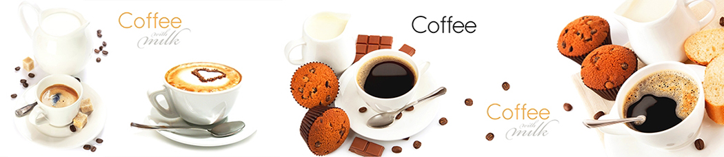 Скинали для кухни - кофе, маффины, muffins, шоколад, сливки, льется, сердце, сердца, капучино, каппучино, пирожное, хлеб, брускетты, зерна кофе
