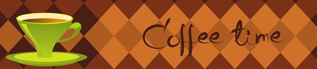 Скинали для кухни - кофе, coffee time, вектор, ромбы, чашка