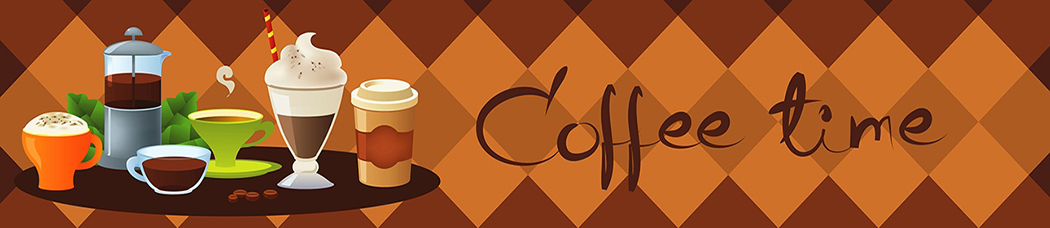 Скинали для кухни - графика, вектор, рисованный, coffee, чашка, чашки, кружки, кружка, латте, глясе, гляссе, френч пресс, капучино, каппучино, ромбы