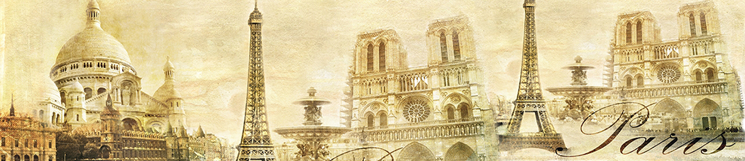Скинали для кухни - paris, состаренный, фреска, винтаж, собор, эйфелева башня, фонтан, париж