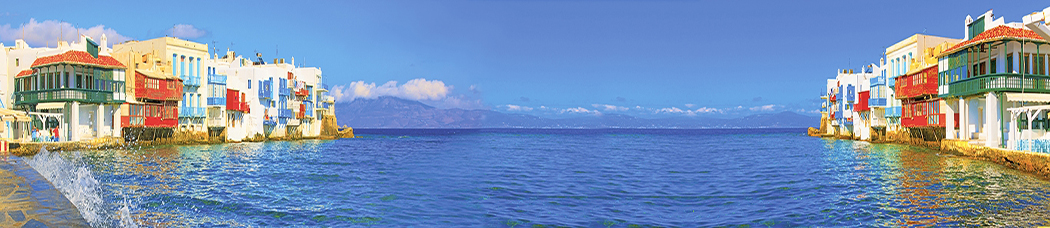 Скинали для кухни - брызги, море, панорама, перспектива, дома, небо, облака, балконы, прибой, набережная, прилив