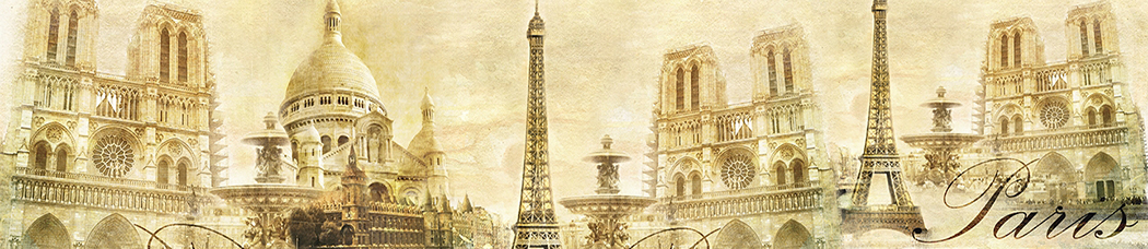 Скинали для кухни - париж, paris, винтаж, фреска, состаренный, эйфелева башня, собор, фонтан