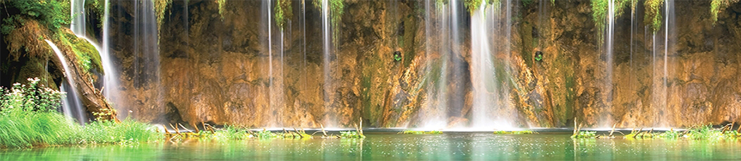 Скинали для кухни - панорама, перспектива, водопады, вода, зелень, растительность, тропики