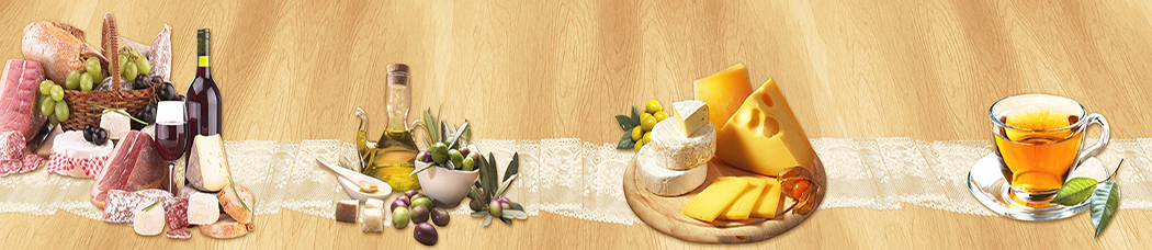 Скинали для кухни - натюрморт, пикник, багет, батон, вино, красное вино, бокал, бокалы, деревянный, салфетки, сыр, мясо, оливки, маслины, оливковое, масло, кувшин, графин, сырная тарелка, чай, чашка, чашки, кружки, кружка, блюдце, ложка