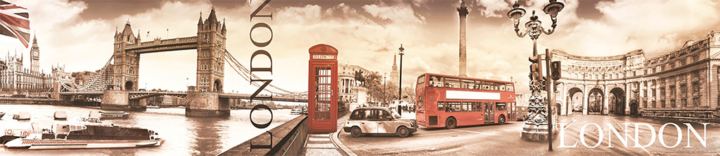 Скинали для кухни - london, лондон, телефонная будка, колесо обозрения, биг бен, мост, панорама, аббатство, альберт холл, река, темза, фонарь, фонари, флаг, британский, mini cooper, автобус
