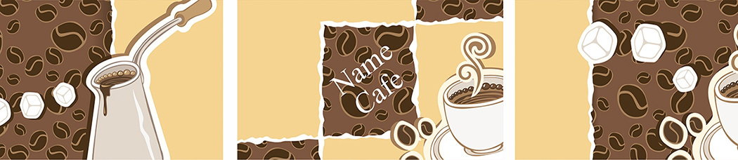 Скинали для кухни - рисованный, графика, вектор, name, café, кофе, зерна кофе, кофейные зерна, кофейный, турка, сахар, рафинад, кубики, аромат, чашка, чашки, кружки, кружка, сегменты