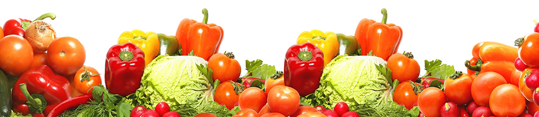 Скинали для кухни - белый фон, овощи, перец, перцы, болгарские, болгарский, сладкий, сладкие, капли, капуста, салат, помидоры, томаты, редис, лук, укроп, петрушка