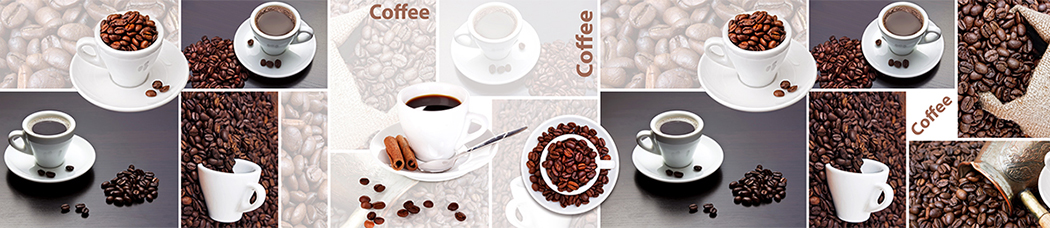 Скинали для кухни - кофе, сегменты, coffee, зерна кофе, кофейные зерна, кофейный, турка, чашка, чашки, кружки, кружка, корица, мешок, блюдце